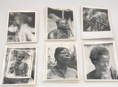 null Photographs, Africa, Belgian Congo, tribes. Circa 1940-60. Set of about thirty...