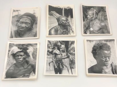 null Photographs, Africa, Belgian Congo, tribes. Circa 1940-60. Set of about thirty...