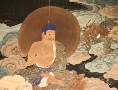 null Japon, XVIIIe siècle,



Encre et couleurs sur soie représentant le bouddha...