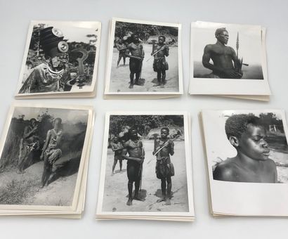 null Photographs, Africa, Belgian Congo, tribes. Circa 1940-55. Set of about thirty...