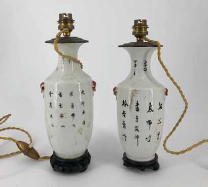null Chine, XXe siècle,



Paire de petits vases de forme balustre en porcelaine...