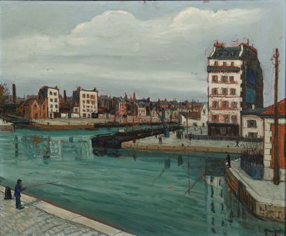 null Alphonse QUIZET (1885 - 1955)

Pêcheurs au Canal de la Villette, Paris

Huile...
