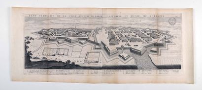null [Engraving]. [Topography]. [Nancy]. Perspective plan of the ducal city of Nancy,...