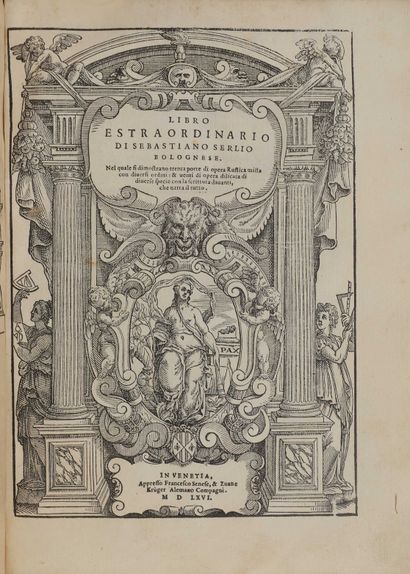 null [Livre du XVIe siècle]. SERLIO (Sebastiano). Libro primo [-quinto] d’architettura...