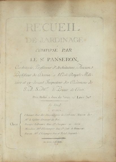 null [Gardens]. PANSERON (Pierre). Important collection of works relating to gardens...