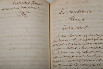 null [Manuscrit]. [VARILLAS (Antoine)]. Les anecdotes de Florence ou l’Histoire secrette...