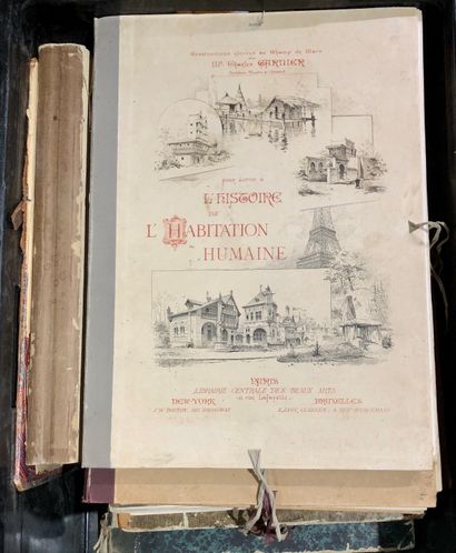 null Paris. Portefeuilles de planches in-folio dont Krafft, C. Daly, Histoire de...