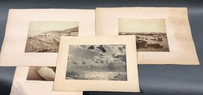 null Photographie, paysages. Circa 1880-1900. Ensemble de six tirages albuminés contrecollés...