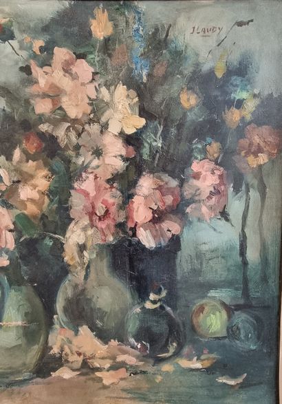 null Jean LAUDY (1877-1956)

Bouquets de fleurs des champs dans des vases et pichets

Huile...