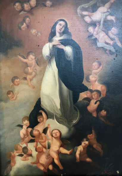 null Ch. LEMARESQUIER 

L'Assomption de la Vierge 

Huile sur toile signée en bas...