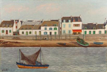 Jean EVE Le port du Guilvinec Huile sur toile, signée en bas à gauche, datée au dos...