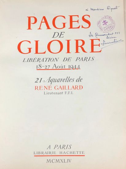 null PARIS- Libération, août 1944
GAILLAIRD REné
Pages de gloire. Libération de Paris,...