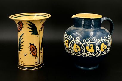 null ART POPULAIRE - ALLEMAGNE
Lot comprenant:
-KOCHEL (?)
Vase évasé en céramique...