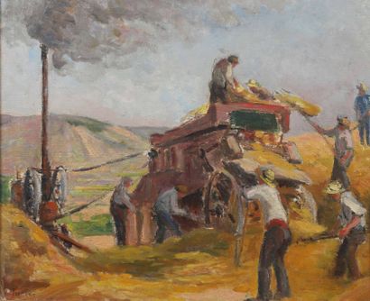 null Frédéric LUCE (1896-1974)
Travaux de Moissons 
Huile sur bois.
Non signée
33...