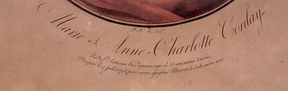 null D'après Alix Pierre MICHEL 
Portrait de Marie-Anne-Charlotte Corday 
Gravure...