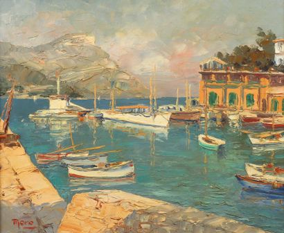 null Istvan MERO (1873-1938)
Le port de Saint-Jean-Cap-Ferrat
Huile sur toile.
Signée...