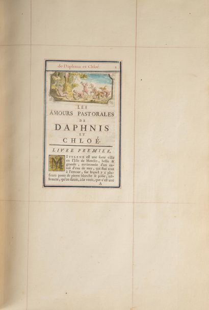 null [Reliure aux armes]. LONGUS. Les amours pastorales de Daphnis et Chloé. [Paris,...