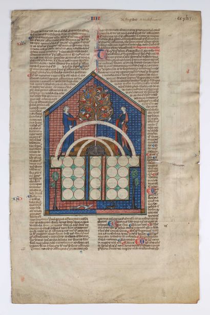 null [Manuscrit enluminé du XIVe siècle (fragment)]. Décrétales de Grégoire IX, un...