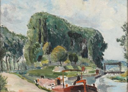 null Frédéric LUCE (1896-1974)
Bord de Seine
Huile sur bois.
33 x 24 cm