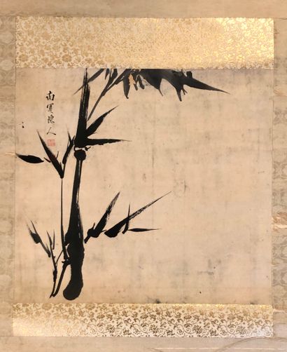 null Kakemono with ink on paper, representing a bamboo stem. 
Japan, Meiji period...