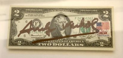 null Billet de 2 DOLLARS (effigie de Thomas Jefferson) portant une signature d"Andy...