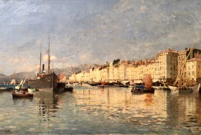 null Octave GALLIAN (1855 - 1905)
Toulon, the port
Oil on canvas, signed lower left...