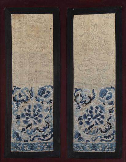 Chine XIXe siècle,

Deux fragments de broderie...