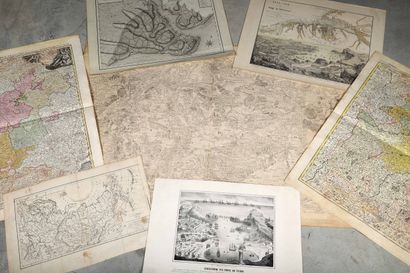 null [Cartes géographiques]. Lot de cartes et gravures comprenant : 
Cercle de Bavière...