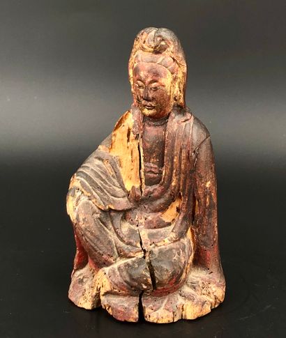 Chine, XVIIIe siècle,

Guanyin en bois doré...