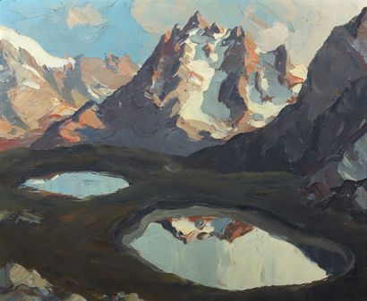 null Lucien POIGNANT (1905-1941)
Lac de Haute montagne en Dauphiné
Huile sur panneau...