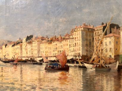 null Octave GALLIAN (1855-v. 1905)
Toulon, le port
Huile sur toile, signée en bas...