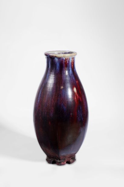 null Frederic KIEFER (1894 - 1977) 
Important vase of ovoid form slightly pinched...