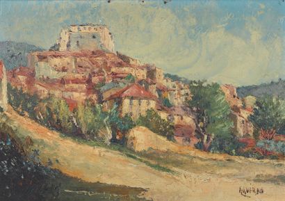 null Marie André AVERAN
The perched village
Oil on panel signed lower right, signed,...