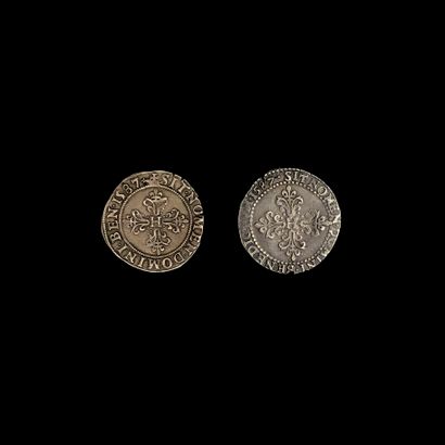 null –IDEM-. Lot d’un demi et d’un quart de franc de 1587 pour Rouen et Poitiers....