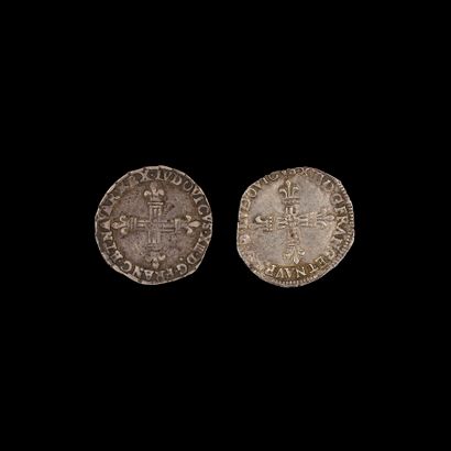 null –IDEM-. Quart d’écu de Béarn, 1611 Pau et un second de Navarre. Dy 1338 et 1336,...