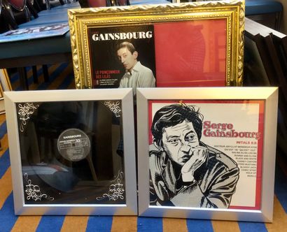 null Lot d'encadrements sur Serge Gainsbourg : pochette du disque vinyle Initials...