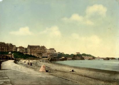 null Sud-Ouest: Biarritz, Pau, Lourdes. Neuf photochromes vers 1900. Tirages d'époque...