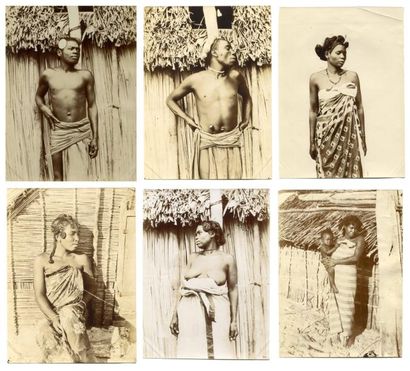 null Madagascar Six épreuves présentant des types vers 1900. Tirages argentiques...