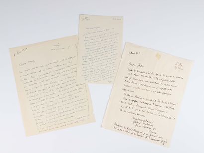 null Jean COCTEAU (1889 - 1963)
Set of 3 autograph letters
signed.
- Autograph letter...