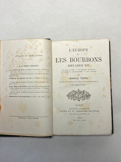 null Topin, Marius L'Europe et les Bourbons sous Louis XIV. Édité à Paris à la librairie...
