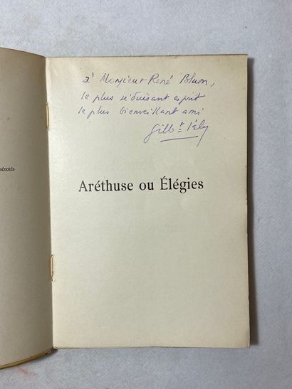 null Lély, Gilbert Aréthuse ou Élégies. Édité à Paris à la Librairie Alphonse Lemerre...