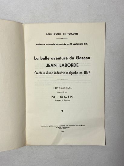 null ANONYME La belle aventure du Gascon Jean Laborde. Édité à Toulouse chez la gazette...