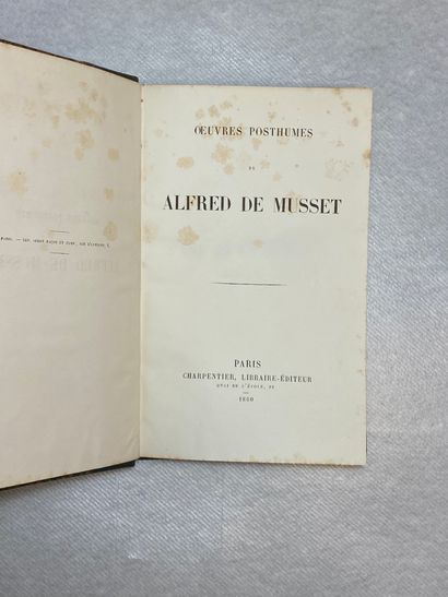 null Musset, Alfred Œuvres posthumes. Édité à Paris chez Charpentier en 1860. In-12,...