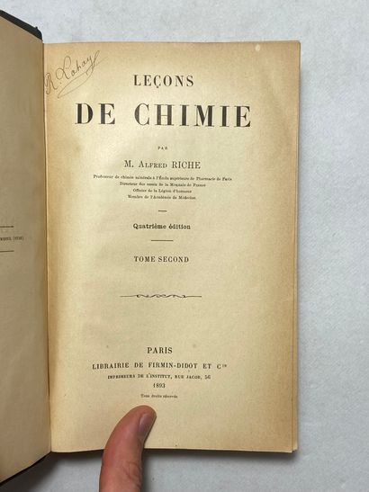 null Riche, Alfred Leçons de chimie. Édité à Paris à la Librairie de Firmin-Didot...