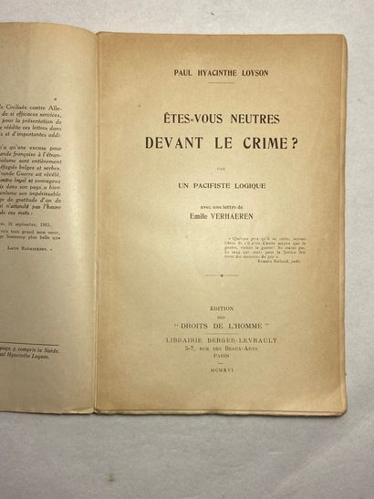 null Hyacinthe Loyson, Paul Êtes-vous neutres devant le crime ? Édité à Paris à la...