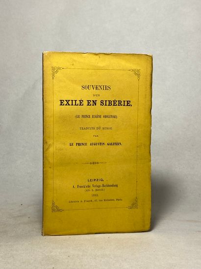 null Galitzin, Augustin Souvenirs d'un exilé en Sibérie, (Le Prince Eugène Obolenski)....