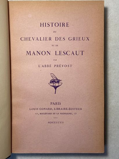 null Prévost Histoire du chevalier des Grieux et de Manon Lescault. Édité à Paris...