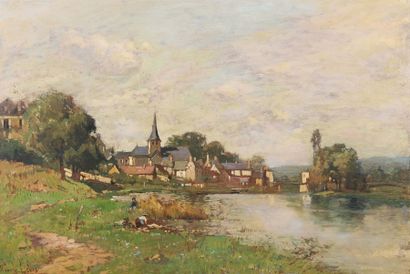 Maurice LÉVIS (1860-1940)
Vue d'un village...