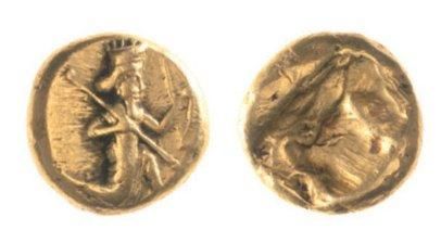 GRÈCE Lydie, dynastie Achéménide (486-450). Darique d'or (8,26 g.) au roi archer...