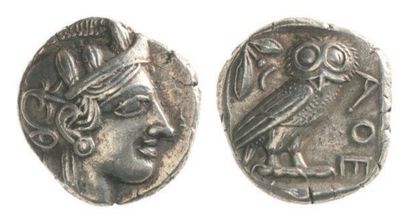 GRÈCE Athènes (449-413). Tétradrachme à la tête d'Athéna casquée et à la chouette...